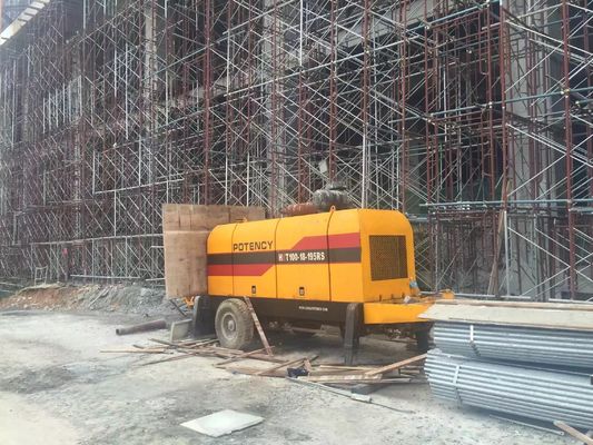 Stationary Concrete Trailer Pump Diesel Power Type With 1800mm Stroke
