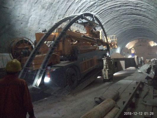 Max Operating Height 13m Arch Installation Trolley 13 KW Rock Drill Power