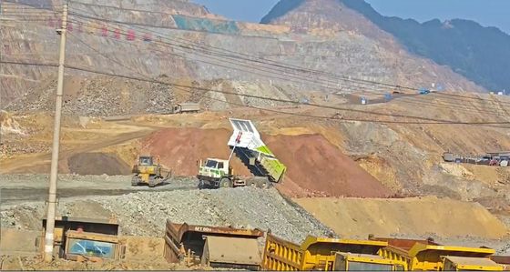 250KW camiões elétricos camiões híbridos de mineração com raio de rotação mínimo de 12m