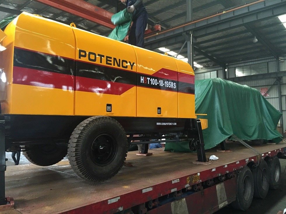 Stationary Concrete Trailer Pump Diesel Power Type With 1800mm Stroke