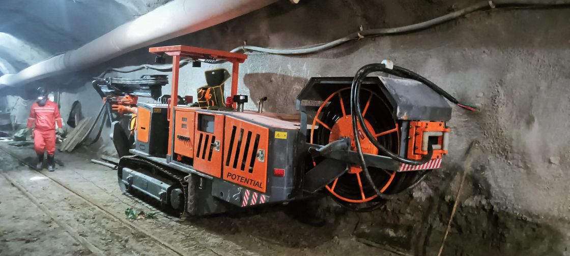 Hydraulic Drive 7.5Kw Jumbo Rock Drill Machine High Impact Frequency 0.8 - 2m/Min Speed