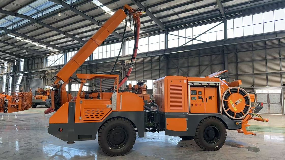 Robotic Shotcrete Machine 45Kw Air Compressor Cummins Engine and 11t Weight for Construction