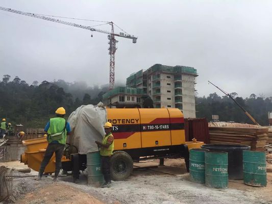 Diesel Trailer Concrete Pump 0.7 - 0.8m3 Hopper Capacity For Customer Requirements
